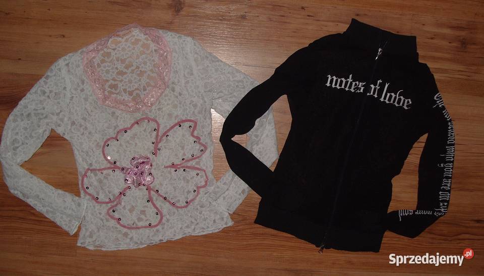 2x Siateczkowe Bluzeczki Zamek Cekiny r 3436