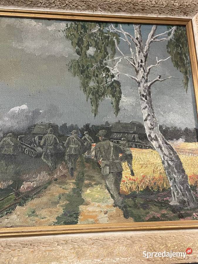 Bitwa pod Studziankami obraz olejny na sklejce