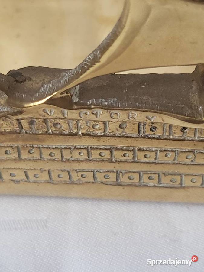 Antyk Podpórki do książek OKRĘT VICTORY mosiądz Łódź