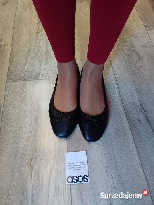 4142 ASOS Design CZARNE baleriny wieczorowe z małopolskie Kraków