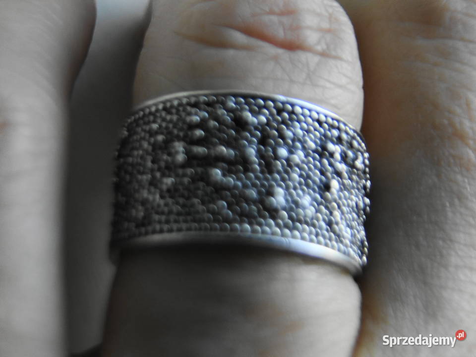 Ciekawy pierścionekobrączka srebro 925 mazowieckie Warszawa