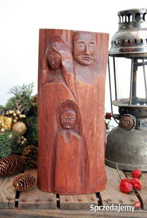 Święta Rodzina rzeźba drewno rękodzieło lata 90 Lublin sprzedam