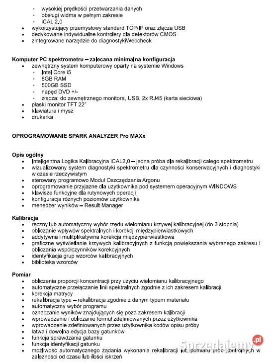 Spektrometr SPECTROMAXX LMX 09 Wrocław sprzedam