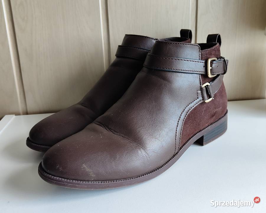 Krótkie brązowe botki HM 39 sztyblety buty H&M Szczecin sprzedam