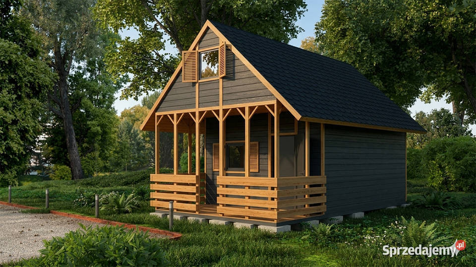 DOMEK LETNISKOWY DREWNIANY CAŁOROCZNY 6m5m 15mm Korczyna