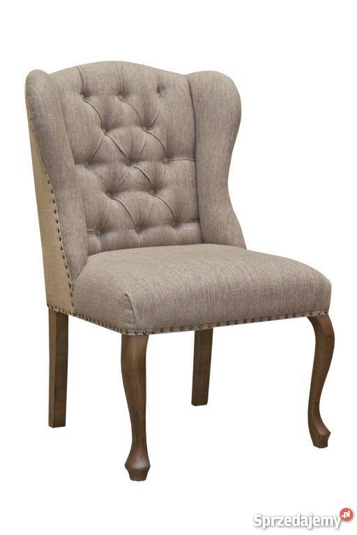 Krzesło fotel z kołatką tapicerowane ludwik