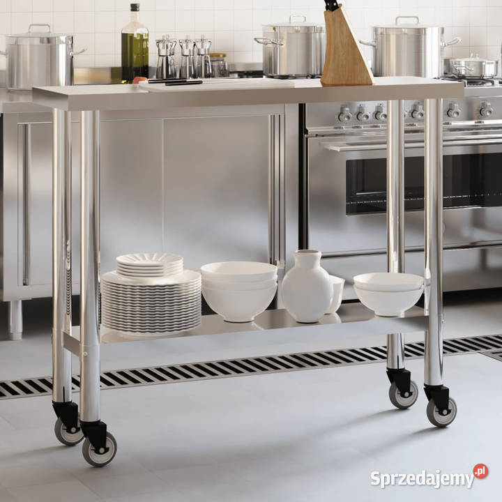 Kuchenny stół roboczy na kółkach 110x30x85 stal Pozostałe Warszawa