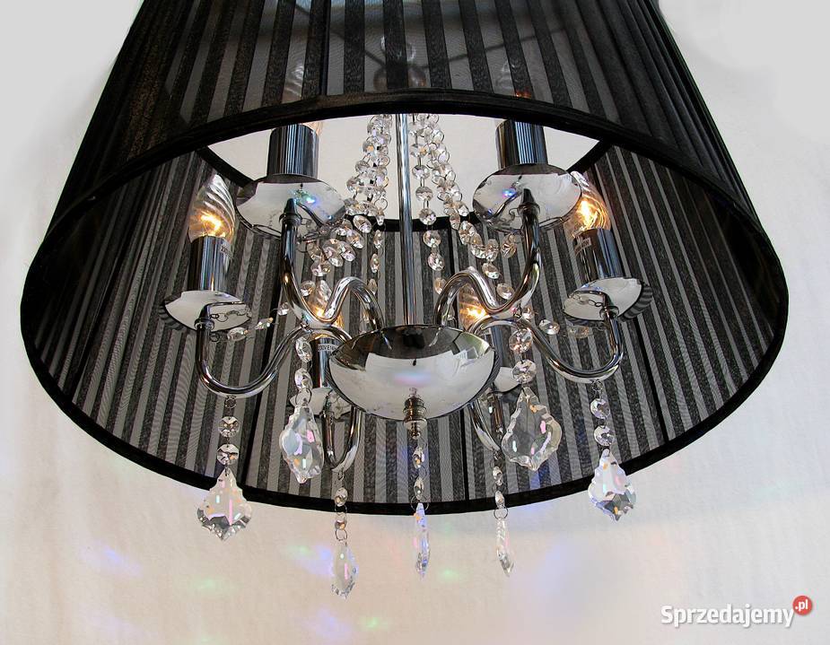 Lampa wisząca czarna kryształki III Szczecinek sprzedam