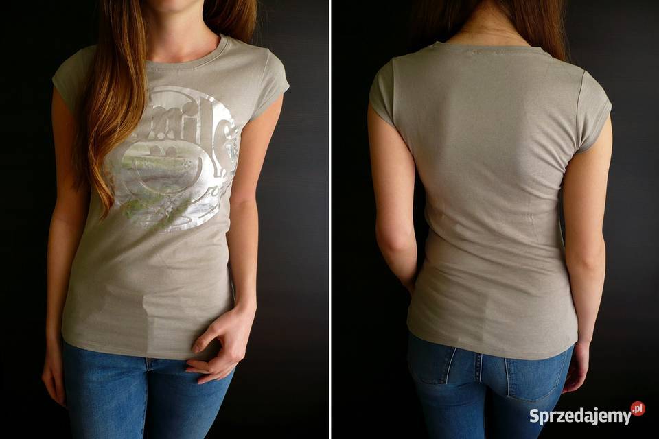 beżowa koszulka tshirt smile 140 wzór napis Bluzki, koszulki i kaftaniki Toruń