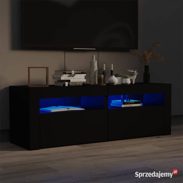 Szafka pod TV z oświetleniem LED czarna Warszawa sprzedam