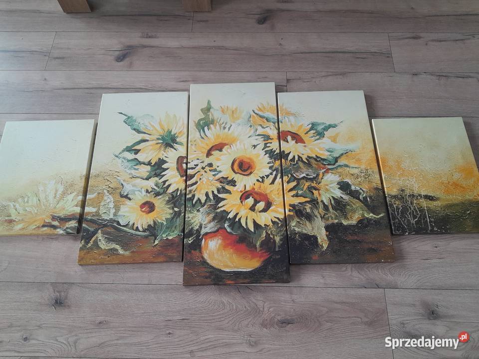 Tryptyk obraz słoneczniki komodę lubelskie Grabowiec sprzedam