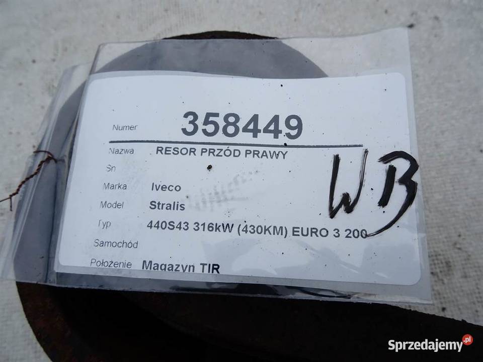 RESOR PRZÓD PRAWY IVECO STRALIS I Van minibus Zawieszenie i amortyzacja podkarpackie