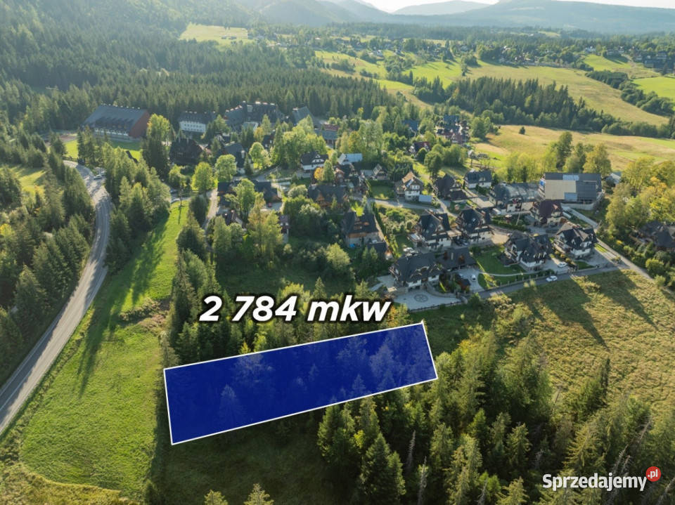 Działka RolnoLeśna 2784 m Kościelisko Gronik 89zł/m2