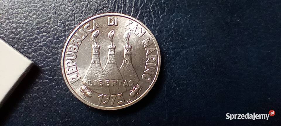 Stare monety 5 lir 1975 San Marino Lesko