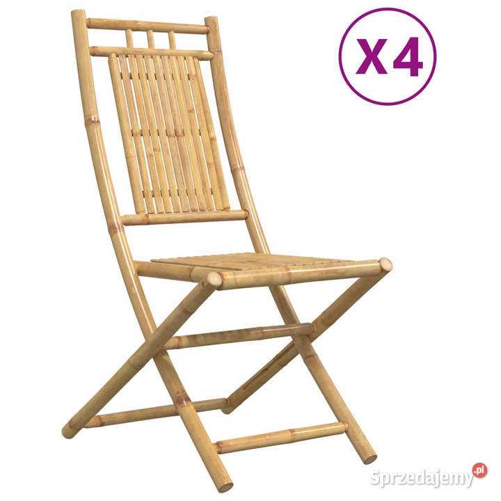 Składane krzesła ogrodowe 4 46x66x99 bambusowe Krzesła ogrodowe