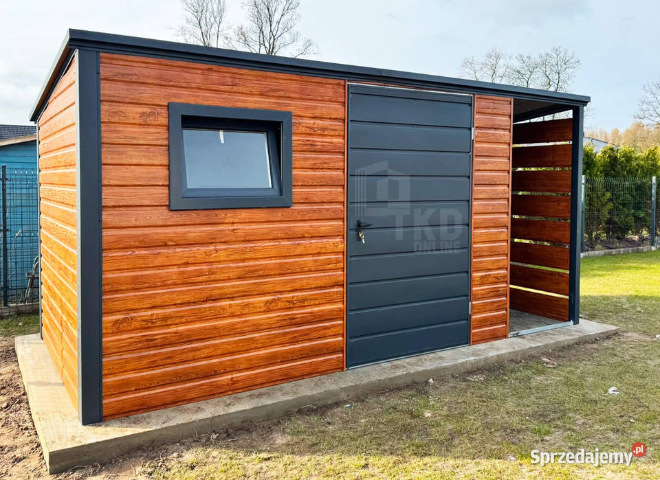 Domek ogrodowy 4x25 m wiata 1x25 m drzwi okno Elbląg