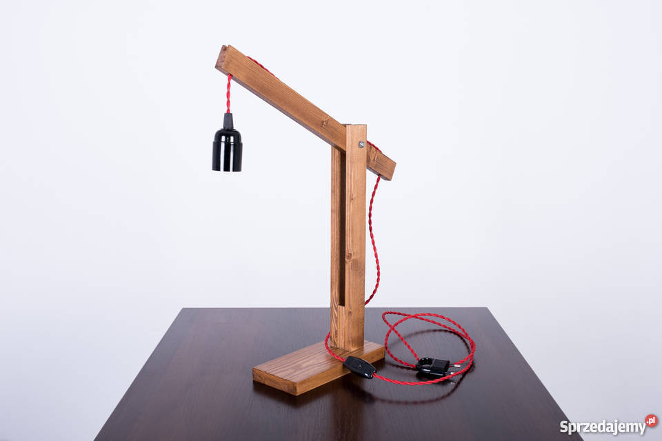Lampa nocna stołowa drewniana Suchedniów sprzedam