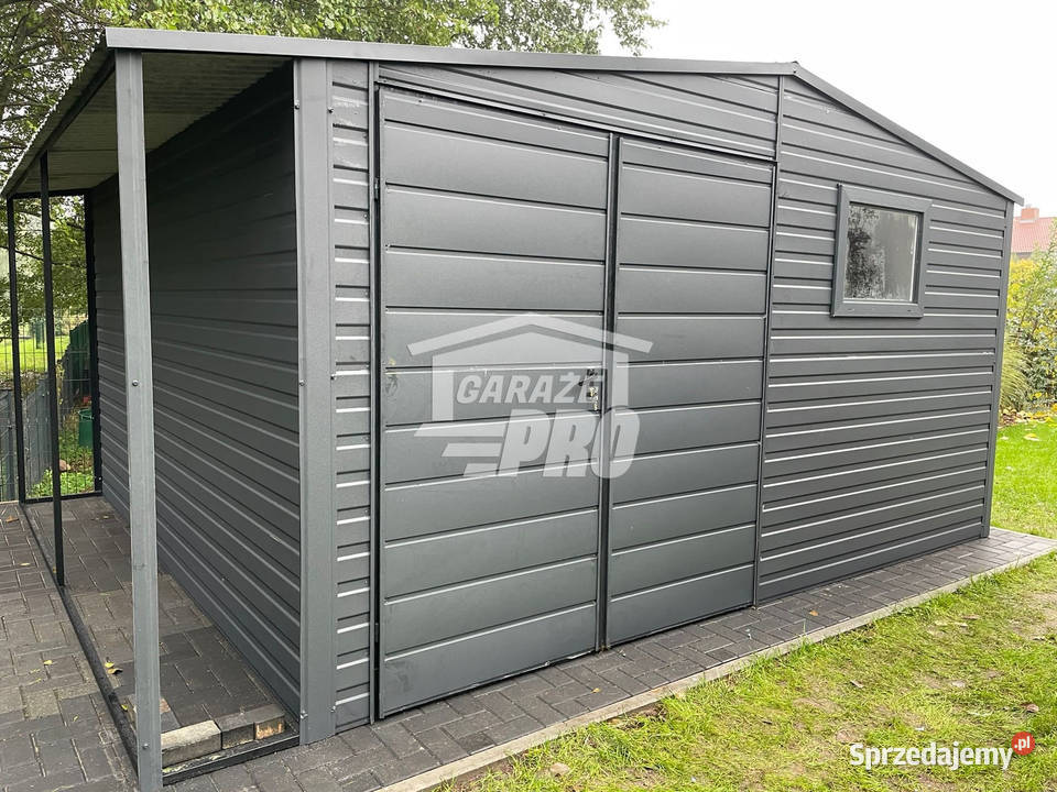 Domek Ogrodowy 4x4 antracy wiata Dach dwuspad Jarocin