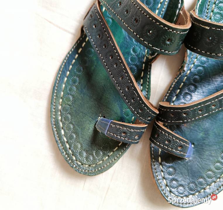 KOHGR2 Skórzane japonki kohalpuri 40 zielone Szczecin