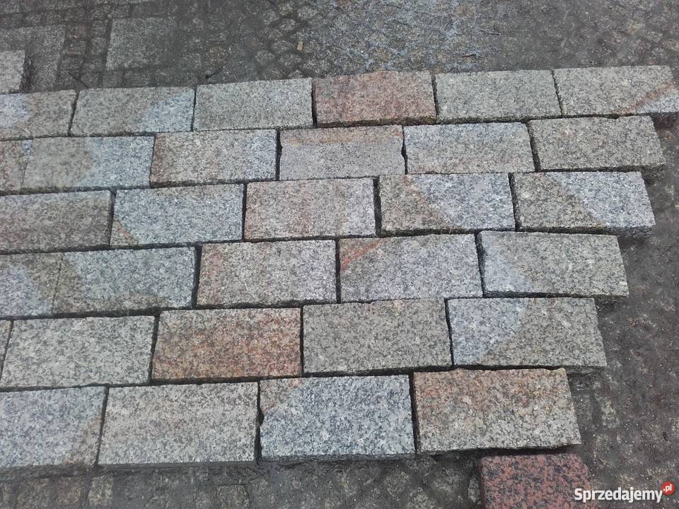 Kostka granit15x30x6 z płyt szaroruda Strzegom