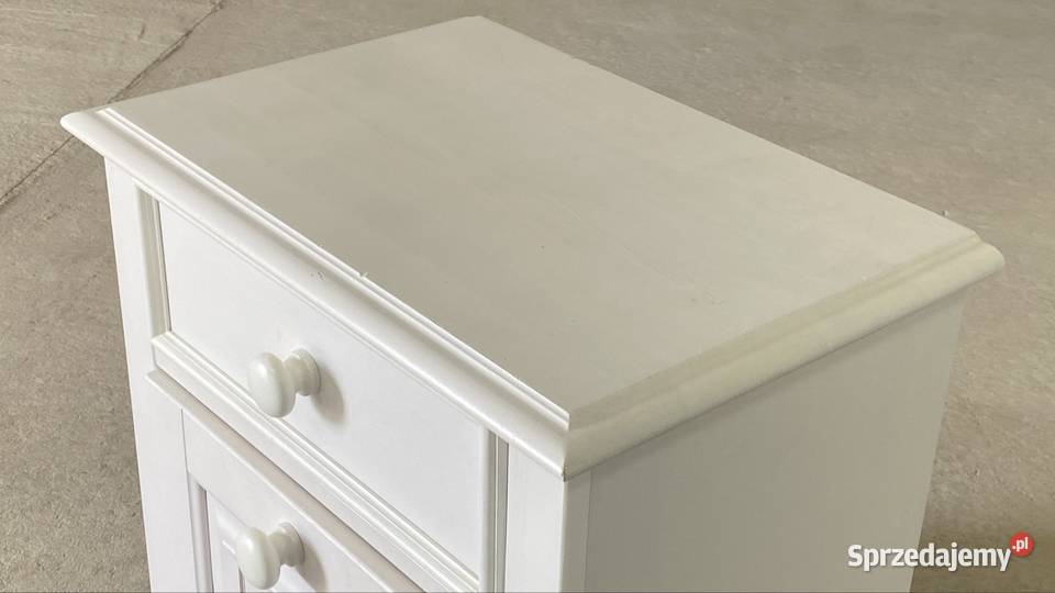 Biała szafka nocna 2 szuflady 60cm
