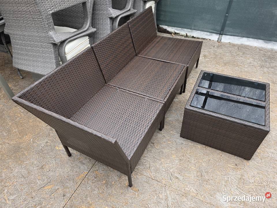 Meble do ogrodu sofa z poduszkami stolik lubuskie sprzedam