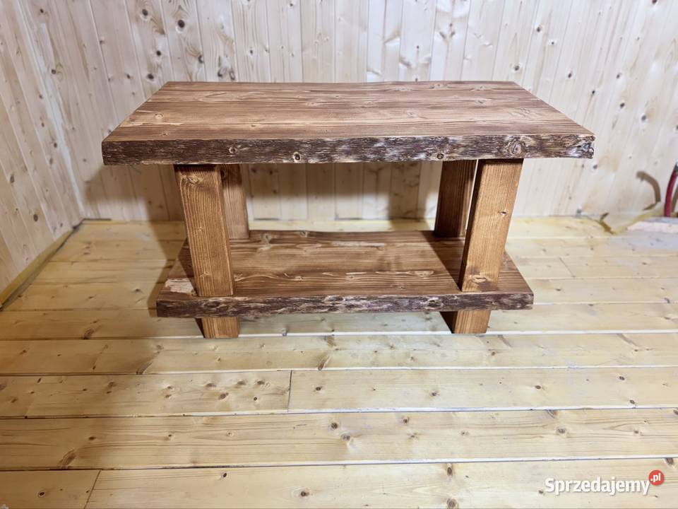 STOLIK KAWOWY Z PÓŁKĄ Z NATURALNYM OFLISEM mazowieckie Żabia Wola