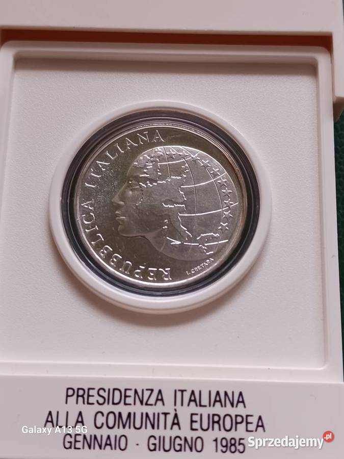 500 Lirów Włochy 1985 rPrezydencja Włoch w Numizmatyka Konin sprzedam