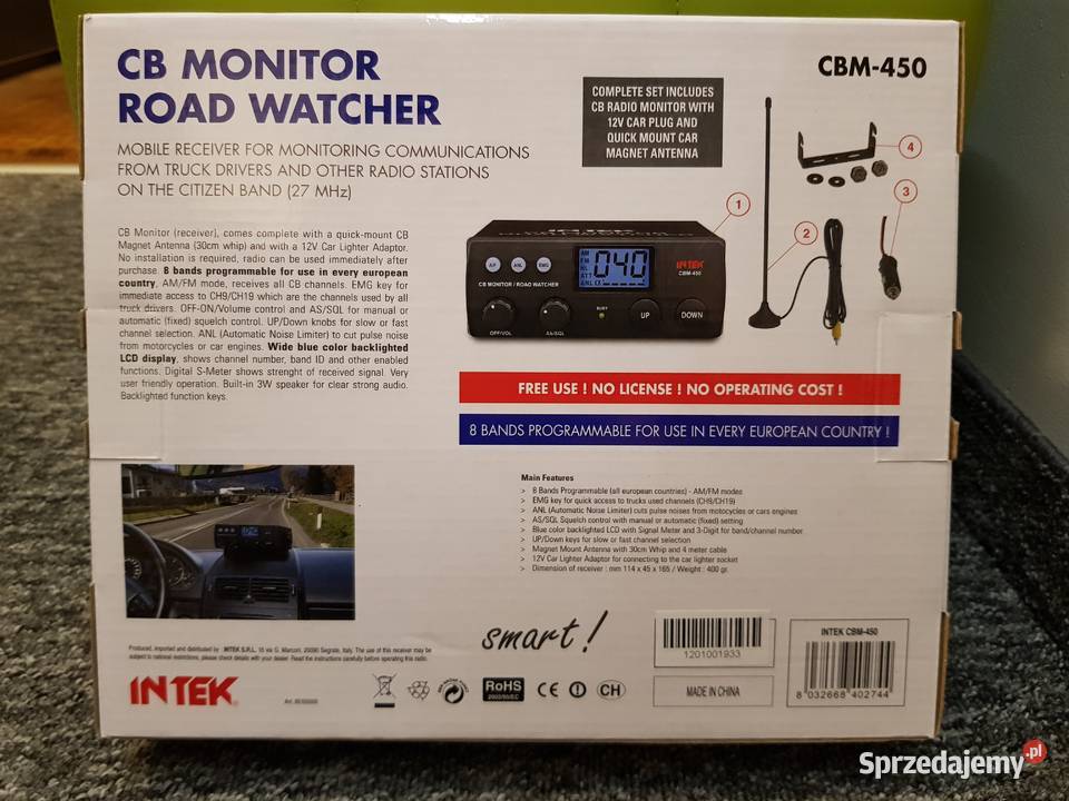 CB radio INTEK CBM450 nowe antena CB radia łódzkie Piotrków Trybunalski