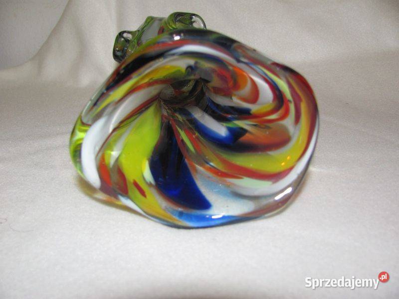 wazon flakon szklany kolorowy PRL wys 27 Zamość