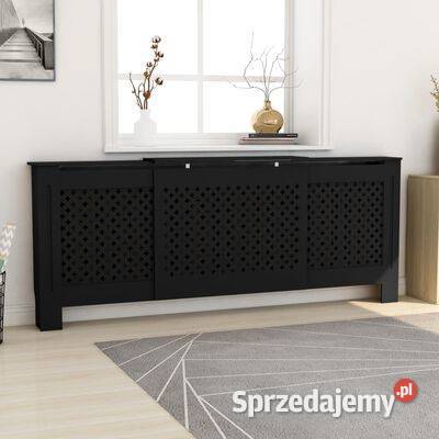 vidaXL Osłona na kaloryfer MDF czarna SKU325556