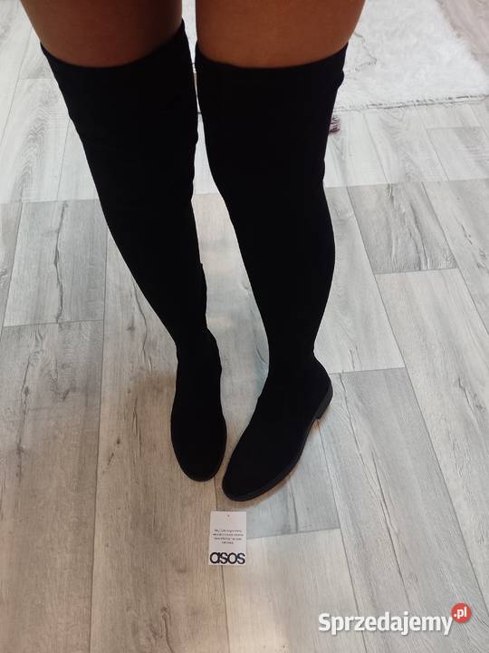 40 ASOS Design Czarne Kozaki kolano muszkieterki Obuwie małopolskie Kraków