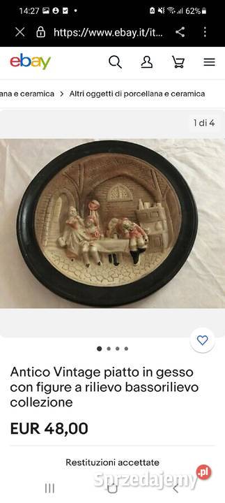 Talerz Dekoracyjny Gipsowy Vintage Wola Podłężna