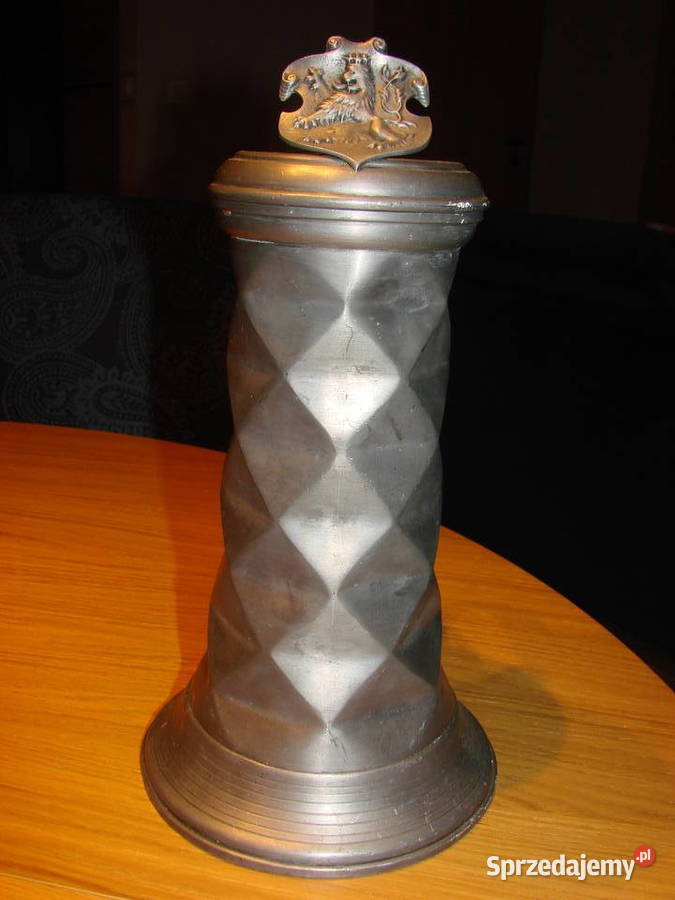 Peltro Etain Pewter Zinn duży cynowy kufel