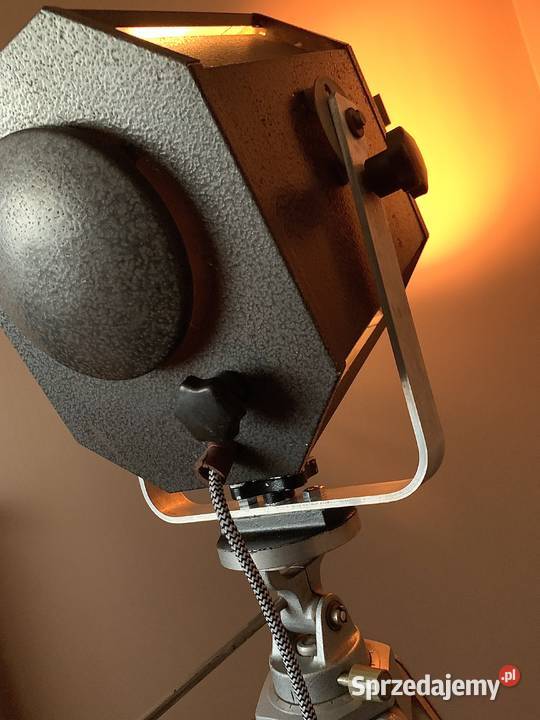 Lampa teatralna stojąca PRL loft vintage Poznań