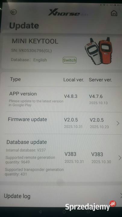 Programator kluczy pilotów immo Xhorse Mini Key
