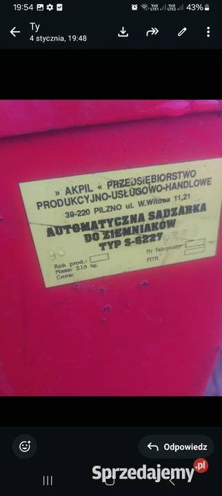 Sadzarka akpil 2rzędowa Nowy Sącz