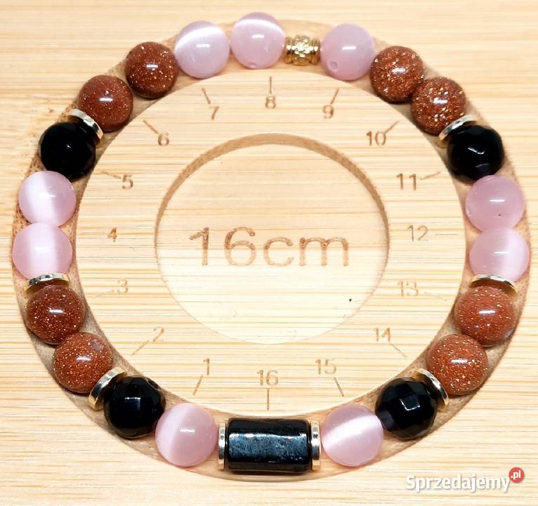 BRANSOLETKA KAMIEŃ TURMALIN KWARC PIASKOWIEC sprzedam