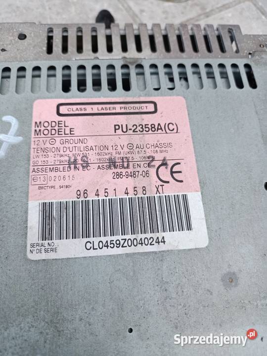 radio Peugeot 307 oryginalne Szczecin sprzedam