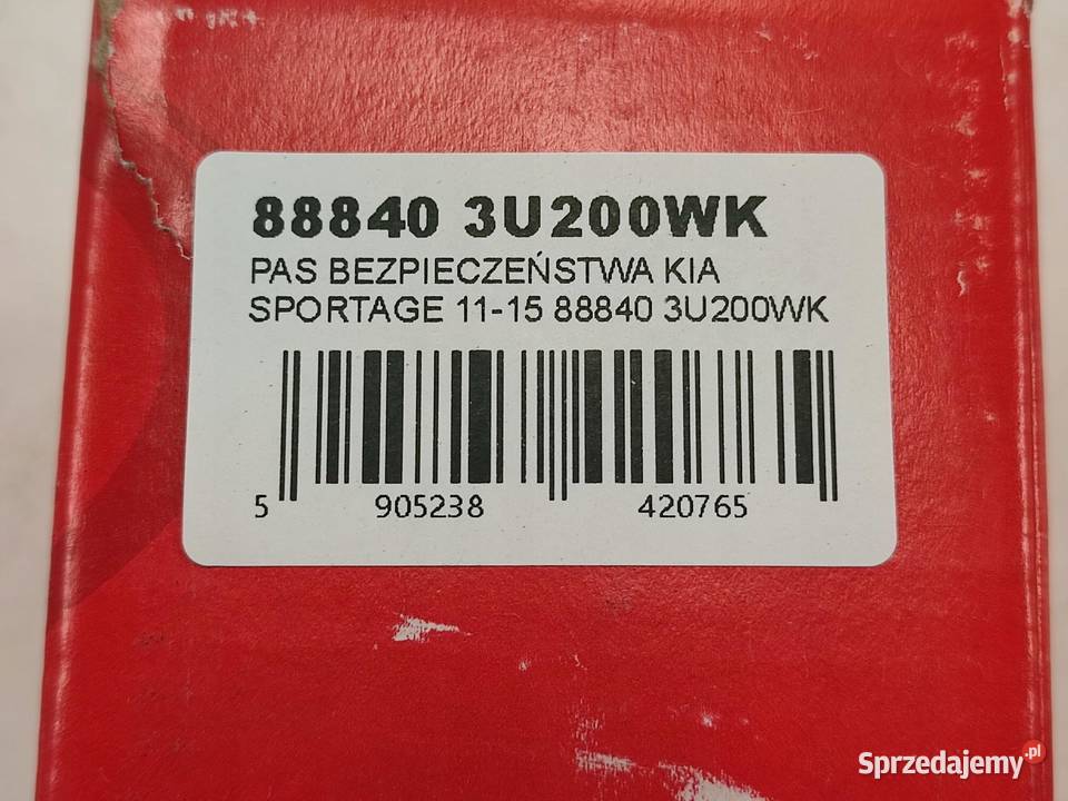ZAPINKA PASA BEZP PRAWY PRZÓD KIA SPORTAGE SL