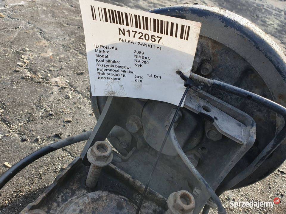 BELKA SANKI TYŁ NISSAN NV 200 15 DCI 2010R Lipno