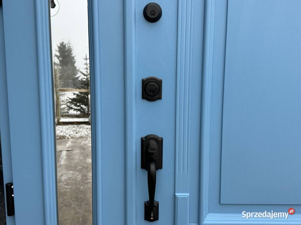 Drzwi zewnętrzne drewniane RĘKI Z SCHLAGE CAŁA