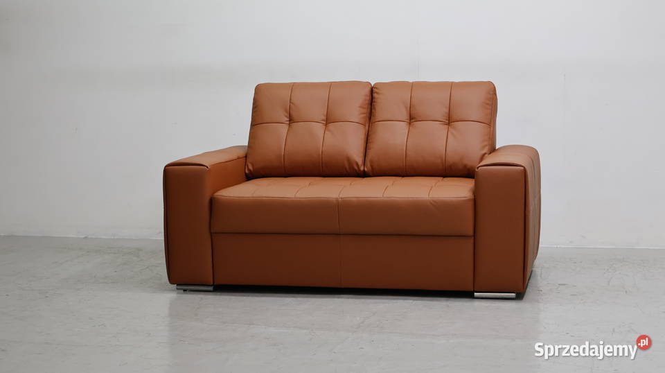 2 osobowa sofa kanapa karmelowa SKÓRA naturalna Poznań