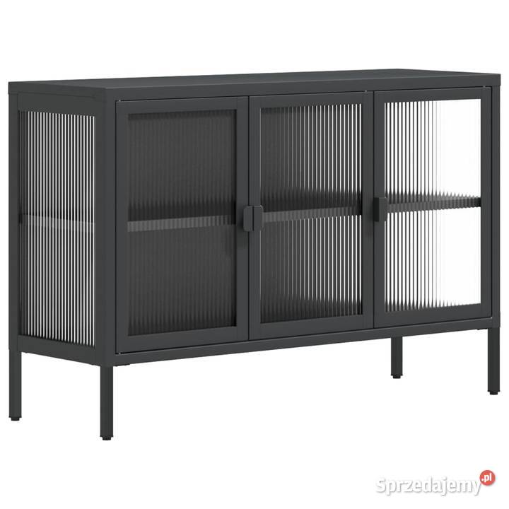Szafka czarna 105x35x70 szkło i stal353002 Warszawa