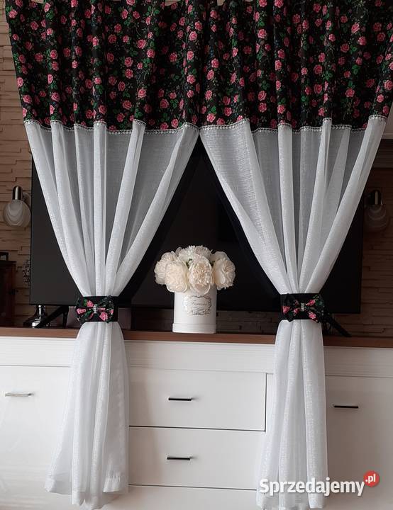 Firanki zasłonki dekoracyjne góralskie róże Mława