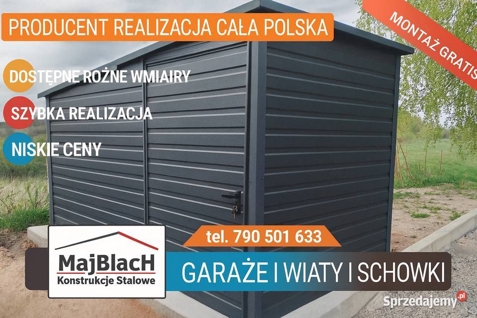 Mały Garaż Blaszany Wiata Magazyn Schowek Garaże Świdwin