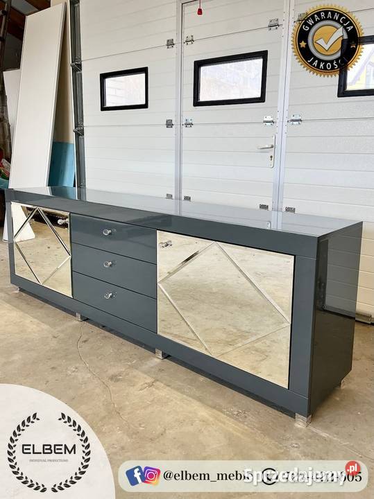 Komoda szary połysk w stylu Glamour Szczecin