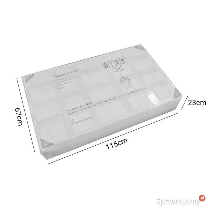 Fotel wiszący kosz ogrodowy SKŁADANY SANTIAGO szarości Dom i Ogród Skawina