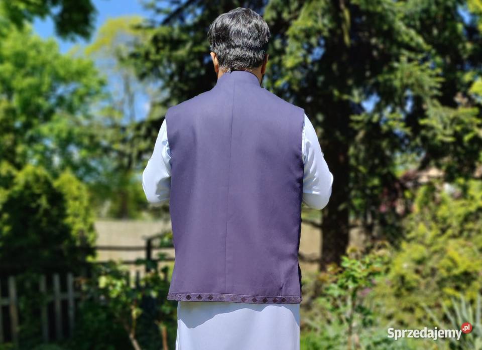 Kamizelka męska XL granatowa haft etniczna folk Szczecin