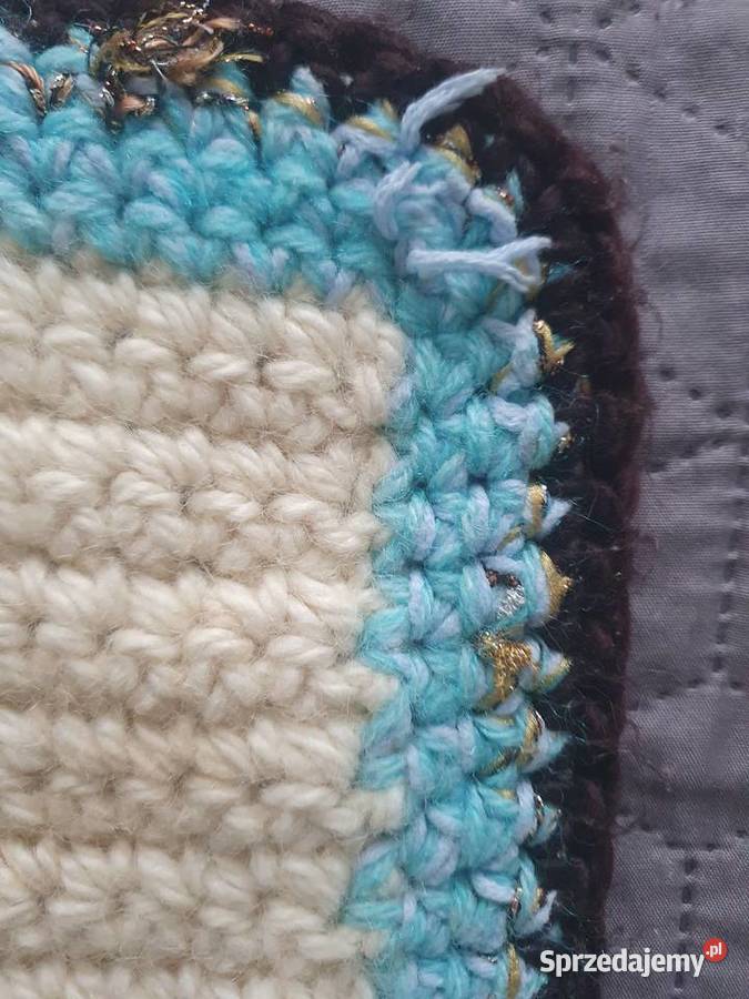 Ręcznie wykonana szydełkowa mata dywanik obrus Dom i Ogród Warszawa